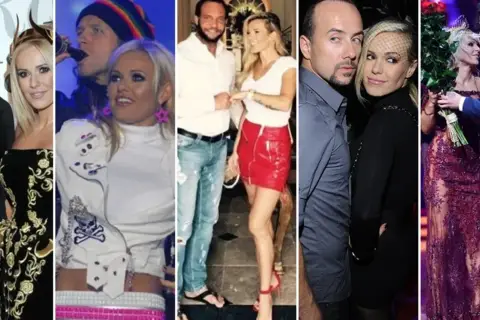 Kolaż zdjęć Dody z różnymi partnerami. Czy to jej mężowie? Trudno powiedzieć, ale na pewno ma wielu adoratorów.