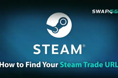 Jak znaleźć swój trade url Steam na telefonie? Logo Steam i napis "How to Find Your Steam Trade URL".