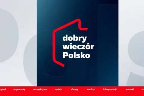 Dobry wieczór! Logo "Dobry wieczór Polsko" na tle graficznym.