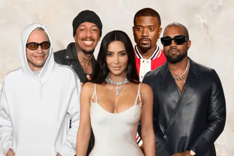 Kim Kardashian z mężem Kanye Westem i innymi mężczyznami.