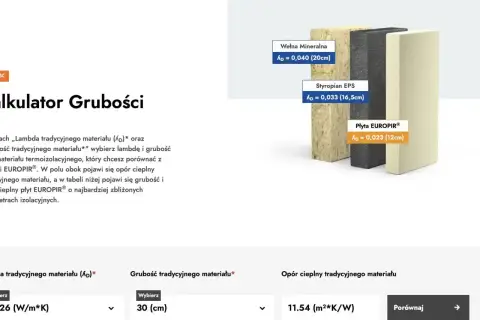 Porównanie izolacyjności: styropian grafitowy czy biały? Obok siebie wełna, styropian EPS i płyta EUROPIR®.