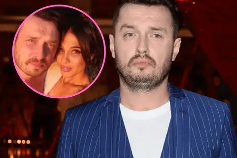 Piotr Cugowski z narzeczoną w okrągłej ramce.