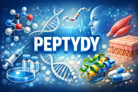 Peptydy na twarz: nauka o odmładzaniu skóry, budowie mięśni i regeneracji. Molekuły, DNA, zastrzyki i kapsułki.