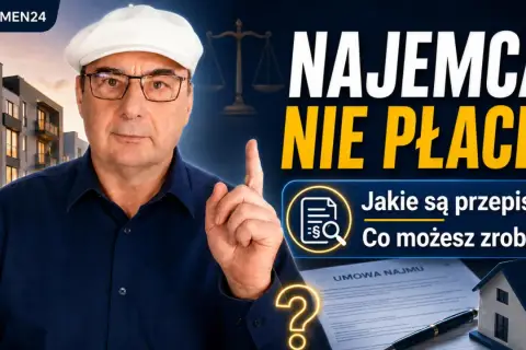 Mężczyzna w białej czapce i okularach ostrzega: najemca nie płaci? Sprawdź przepisy i dowiedz się, co możesz zrobić.