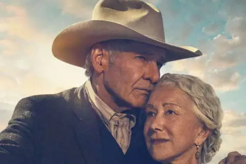 Harrison Ford w kapeluszu kowbojskim i Helen Mirren w filmie 1923.