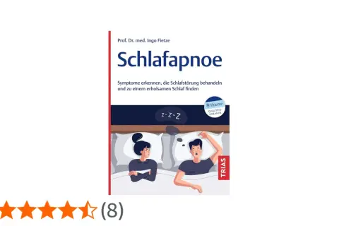 Buchcover: "Schlafapnoe". Ein Mann schnarcht, seine Partnerin ist genervt. Hilft bei Schlafstörungen.