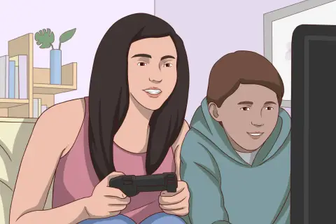Ragazza e ragazzo giocano ai videogiochi, un'ottima idea per le cose da fare quando ti annoi per ragazze.