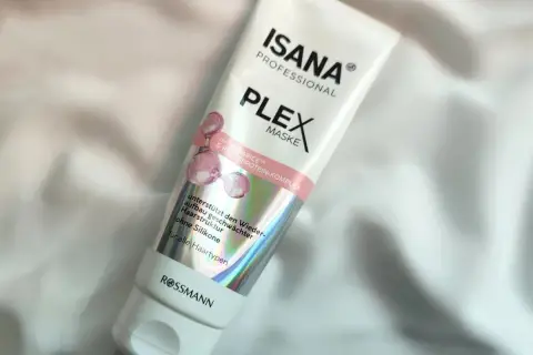 Maska do włosów Isana Plex z kompleksem Kerarice i fitoproteinowym. Wzmacnia osłabione włosy, bez silikonów.