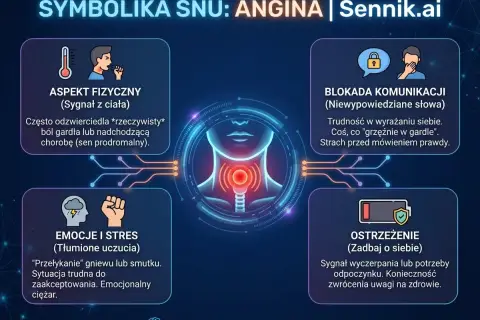 Sen o anginie symbolizuje problemy z komunikacją, tłumione emocje i potrzebę zadbania o siebie. To sygnał dla czakry gardła.