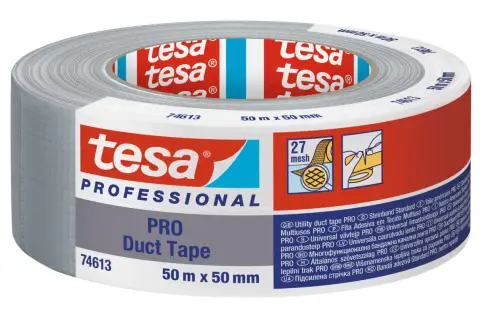 Rolka taśmy tesa PRO Duct Tape, 50 m x 50 mm, idealna do profesjonalnych zastosowań.