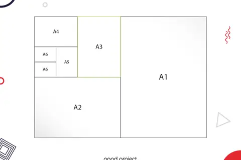 Schemat rozmiarów papieru: A1, A2, A3, A4, A5, A6. Idealne wymiary dla każdego projektu.