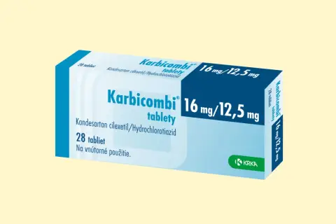 Opakowanie leku Karbicombi 16 mg/12,5 mg, zawierające 28 tabletek.