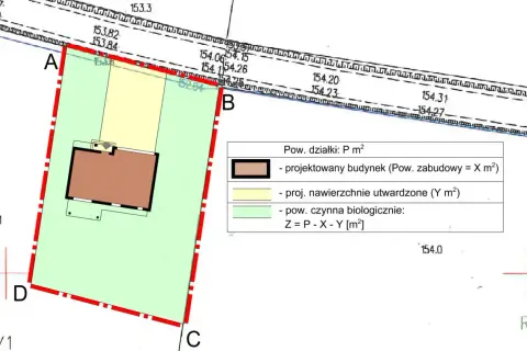 Plan działki z zaznaczonym budynkiem. Czy warunki zabudowy przechodzą na nowego właściciela? Sprawdź na mapie.