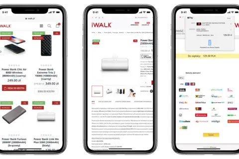 Jak płacić Apple Pay? Na ekranie telefonu widać potwierdzenie płatności za power bank Link Me Plus 3300mAh.