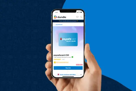Telefon pokazuje, jak doładować paysafecard. Możesz kupić paysafecard za 50 euro, a kod otrzymasz mailem.
