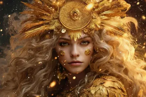 Złota bogini, symbol 26 lipca znak zodiaku, emanuje blaskiem i magią.