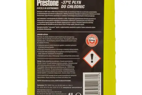 Prestone -37°C płyn do chłodnic, chroniący silnik w ekstremalnych warunkach. Idealny do wspomagania układu chłodzenia.