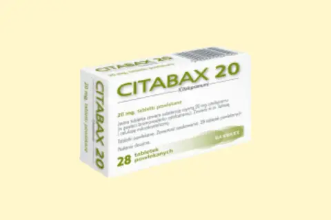 Opakowanie leku Citabax 20 mg, zawierające 28 tabletek powlekanych. Czy to lek psychotropowy?