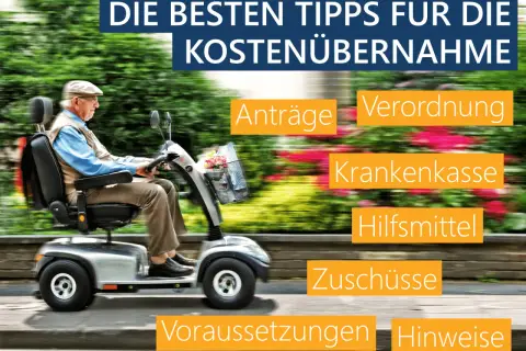 Senior auf Elektromobil: Infos zur Kostenübernahme durch die Krankenkasse, Anträge, Verordnung, Hilfsmittel, Zuschüsse.