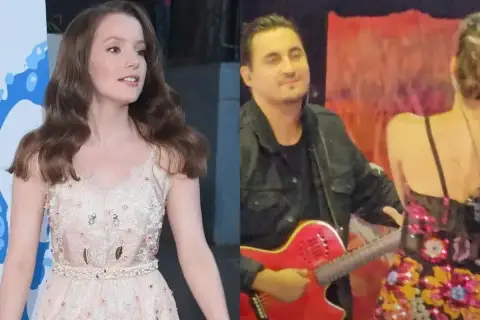 Sanah w pięknej sukni, obok gitarzysty z czerwonym instrumentem. Czy to zapowiedź ślubu?