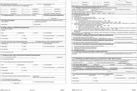 Formularz CEIDG-1 do rejestracji jednoosobowej działalności gospodarczej.