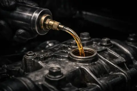 Wymiana oleju w skrzyni manualnej co ile km? Złoty płyn leje się do mechanizmu, dbając o jego żywotność.