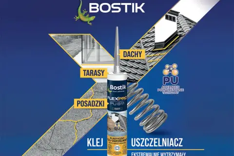 Bostik FlexPro PU 811: elastyczny klej uszczelniacz poliuretanowy do dachów, tarasów i posadzek. Ekstremalnie wytrzymały i elastyczny.
