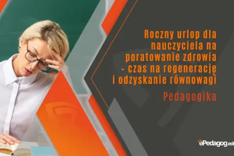 Zmęczona nauczycielka z bólem głowy. Roczny urlop dla poratowania zdrowia to czas na regenerację i odzyskanie równowagi. Pedagogika.