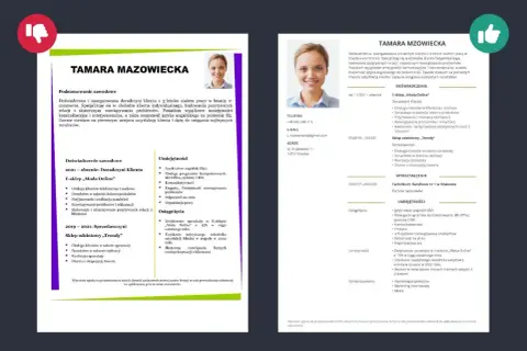 CV Tamary Mazowieckiej: doświadczona doradczyni klienta, zorientowana na satysfakcję klienta, z umiejętnościami komunikacyjnymi i znajomością angielskiego.