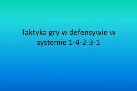 Taktyka gry w defensywie w systemie 1-4-2-3-1. Adrian Filipek.