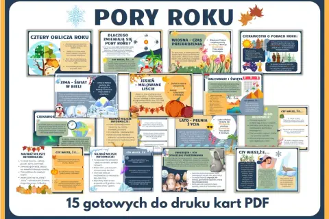 Pory roku do druku: wiosna, lato, jesień, zima. Poznaj ciekawostki o każdej porze roku i dowiedz się, dlaczego się zmieniają.
