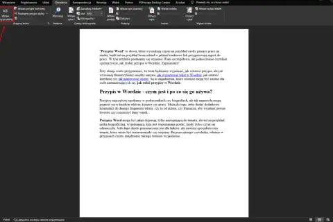 Wstawianie przypisu dolnego w programie Word.