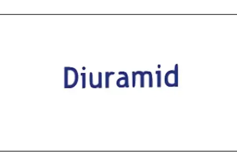 Niebieski napis "Diuramid" na białym tle.