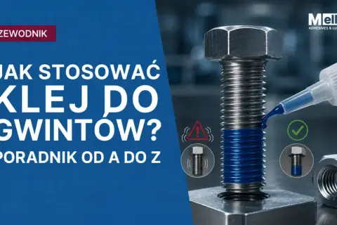 Niebieski klej do gwintów nakładany na śrubę. Poradnik "Jak stosować klej do gwintów?".