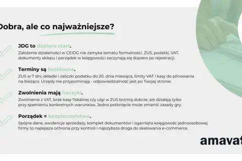 Kluczowe aspekty prowadzenia e-commerce: formalności, terminy, zwolnienia i porządek w księgowości.