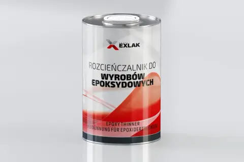Puszka rozcieńczalnika epoksydowego EXLAK. Szukasz, czym zastąpić rozcieńczalnik epoksydowy? Ten produkt jest odpowiedzią.