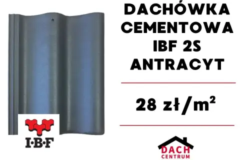 Dachówka cementowa IBF 2S antracyt. Atrakcyjna dachówka betonowa cena za m2: 28 zł. Idealna na Twój dach.