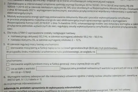 Formularz zgłoszenia rozbudowy instalacji fotowoltaicznej tauron. Dokument zawiera wymogi techniczne i zasady przyłączenia mikroinstalacji do sieci.
