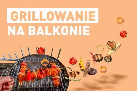 Grillowanie na balkonie to świetny pomysł! Szaszłyki z kurczaka i warzyw pieką się na ruszcie, a wokół unoszą się grillowane przysmaki.