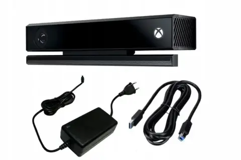 Kinect dla Xbox One z zasilaczem i kablami. Dowiedz się, jak podłączyć Kinect do Xbox One, by cieszyć się grami ruchowymi.