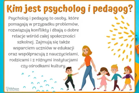 Psycholog i pedagog wspierają dzieci w przedszkolu, rozwiązując problemy i dbając o dobre relacje.