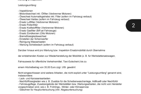 Liste der Leistungen für Wartung & Inspektion bei VW. Ein Wartungsvertrag VW sinnvoll? Hier Details zu Ölwechsel, Filtern, Bremsen & mehr.
