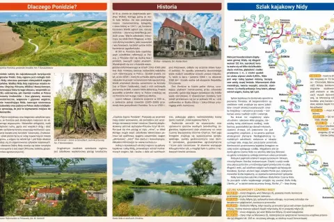 Krajobraz Ponidzia, z widokiem na klasztor Reformackich w Pińczowie, malownicze doliny i rzekę Nidę.