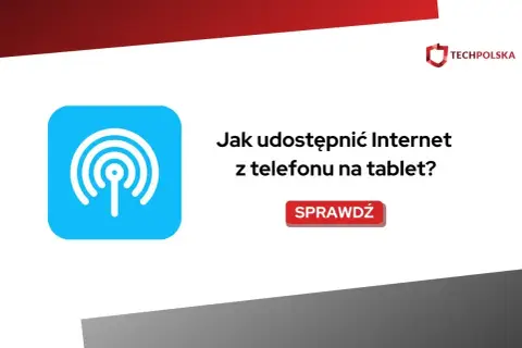 Dowiedz się, jak udostępnić internet z telefonu na tablet. Ikona sygnału Wi-Fi i przycisk "Sprawdź".