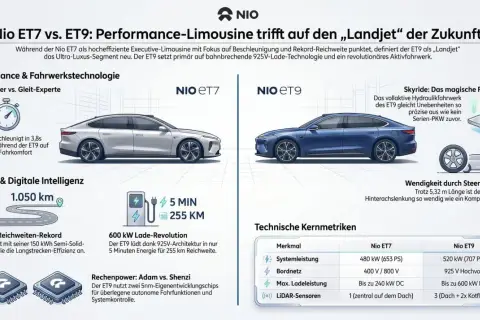 Nio ET7 vs. ET9: Der ET7 punktet mit Beschleunigung, der ET9 mit Komfort. Die beschleunigung formel 1-ähnlich bei beiden.
