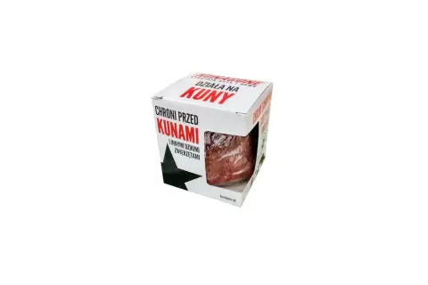 Opakowanie produktu Kunagone, który chroni przed kunami i innymi dzikimi zwierzętami.