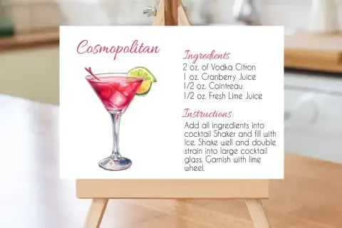 Przepis na Cosmopolitan: drink z wódką, sokiem żurawinowym, Cointreau i limonką. Idealny na każdą okazję.