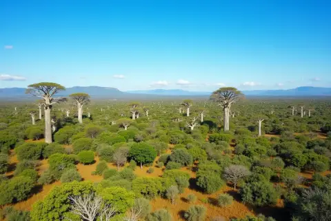 Aleja Baobabów na Madagaskarze. Kiedy jechać? Najlepiej w porze suchej, od kwietnia do października, by podziwiać te majestatyczne drzewa na tle błękitnego nieba.