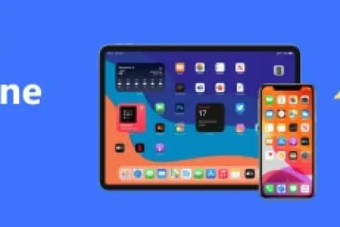 Un iPad y un iPhone muestran pantallas con iconos y widgets, listos para sincronizar.