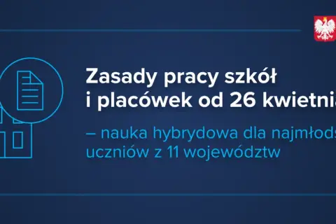 Rozporządzenie o nauce hybrydowej dla najmłodszych uczniów z 11 województw od 26 kwietnia.